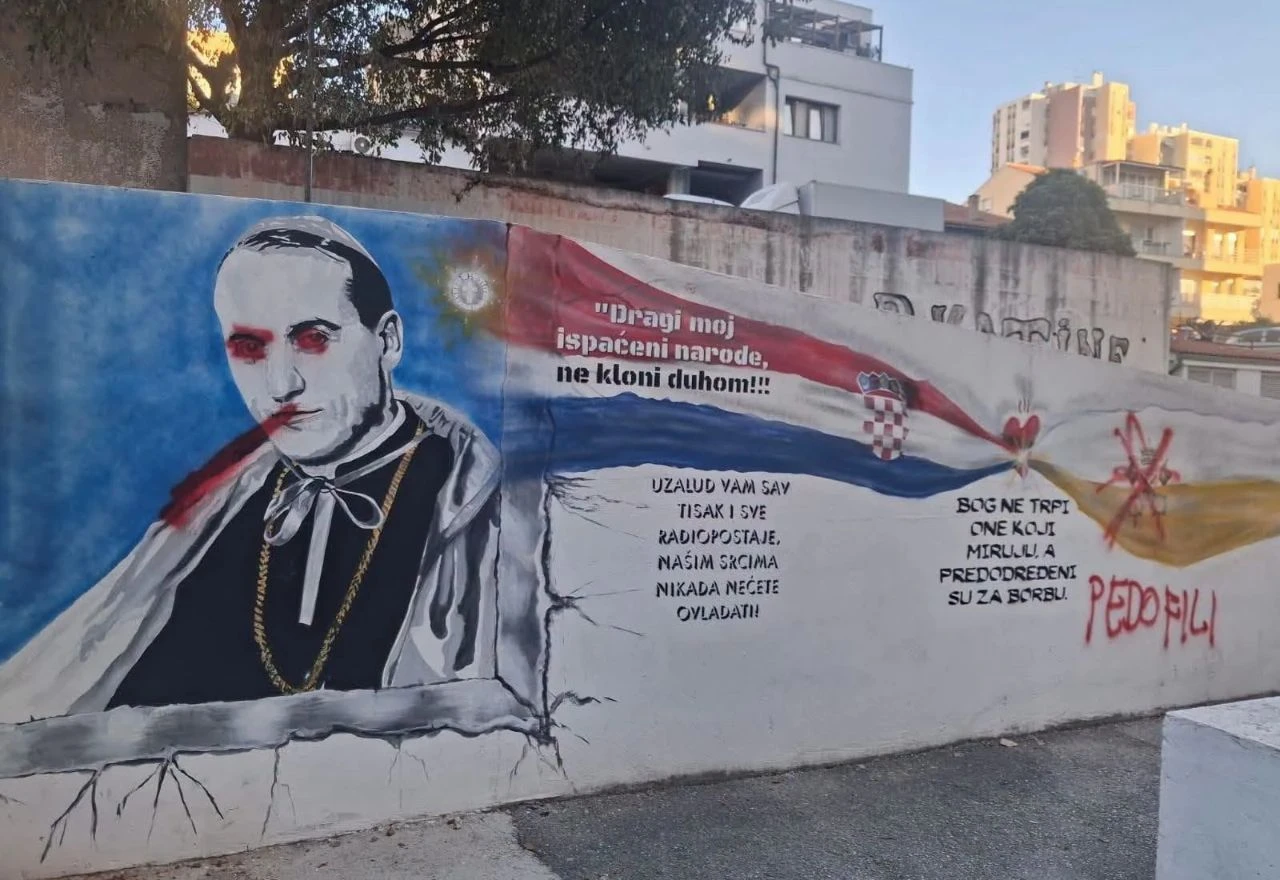 U Splitu pošaran mural Alojziju Stepincu, ispisana poruka "pedofili"