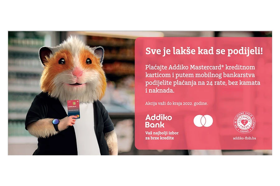Sve je lakše kad se podijeli uz Addiko Mastercard kreditnu karticu