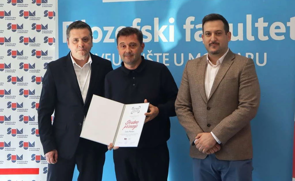 Grad Mostar dobio posebno priznanje od Filozofskog fakulteta SUM-a