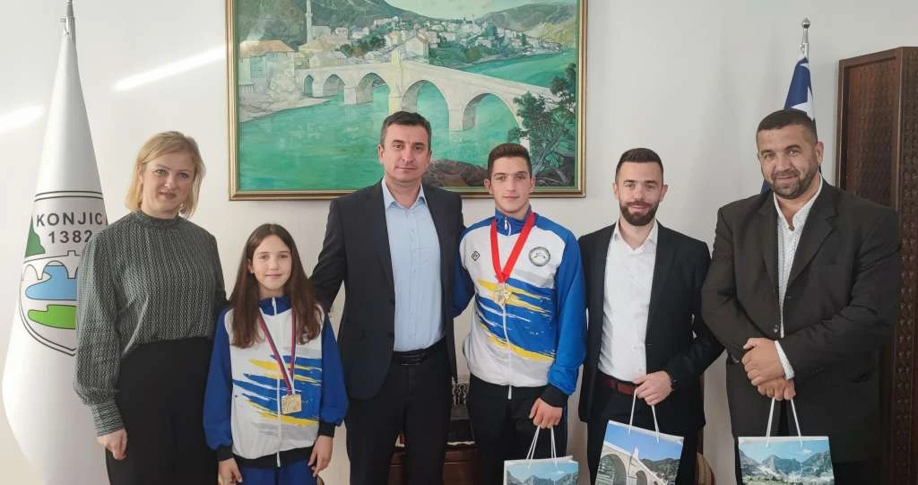 Konjic: Prijem za balkanske prvake Imrana i Umihanu Bilanović 