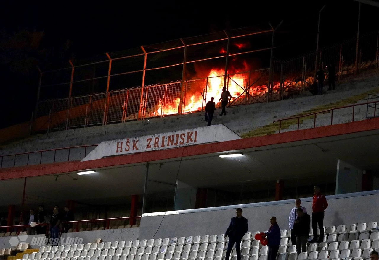 VIDEO | Huliganizam nakon mostarskog derbija: Gori tribina gostujućih navijača