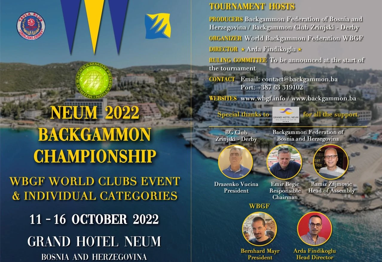 Neum od sutra domaćin Svjetskog klupskog prvenstva u backgammonu
