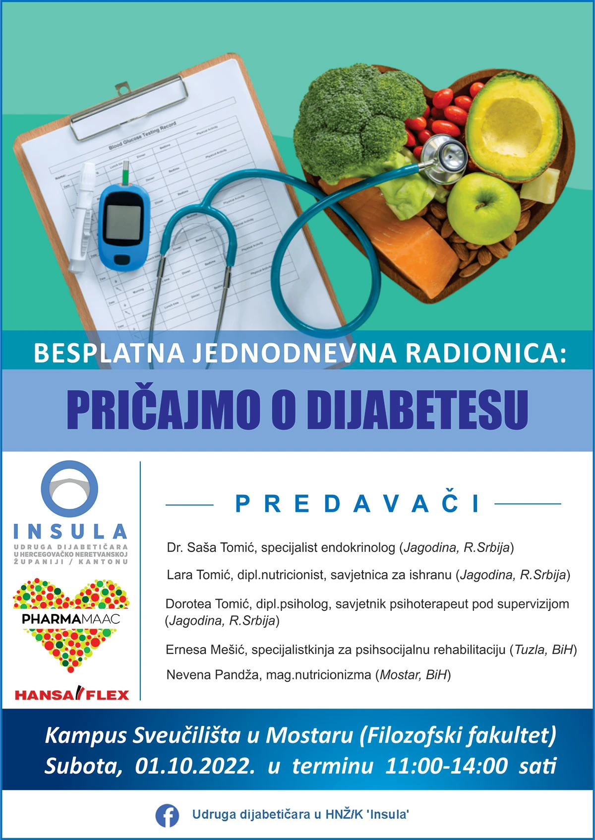 U subotu jednodnevna radionica 'Pričajmo o dijabetesu'
