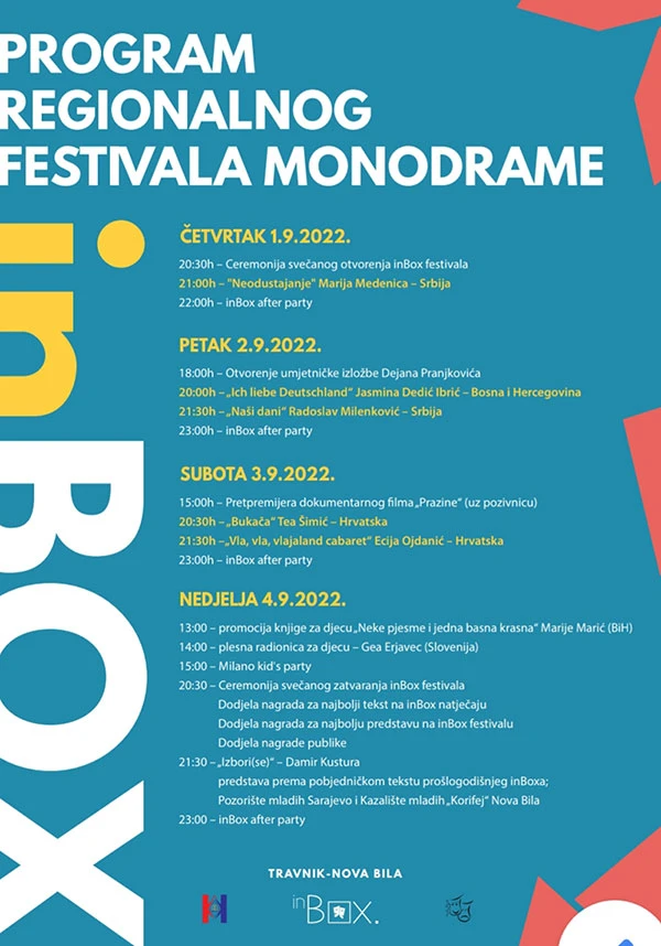 Objavljen program 2. Regionalnog festivala monodrame inBox