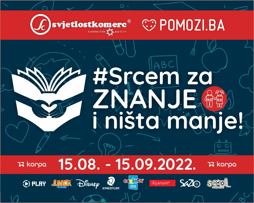 Svjetlostkomerc i Pomozi.ba u kampanji „Srcem za znanje i ništa manje“