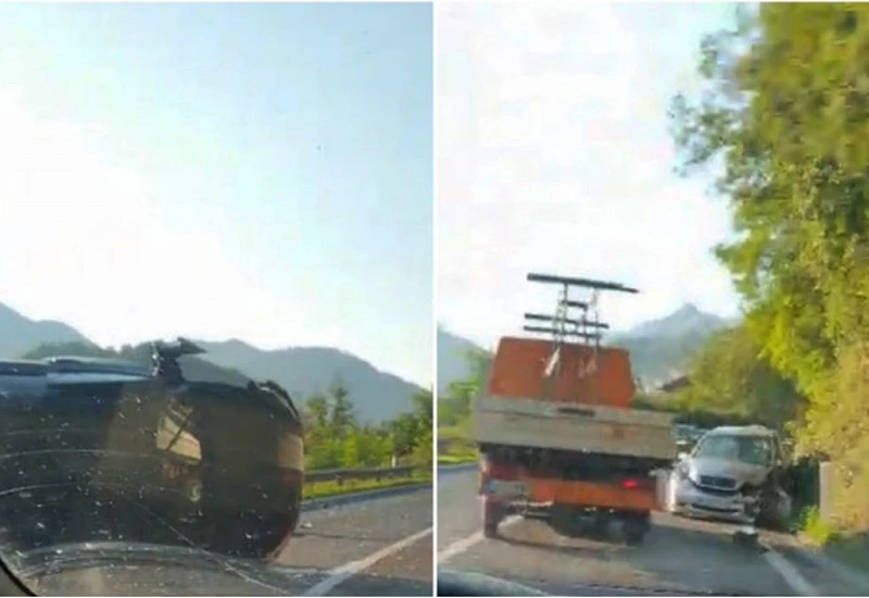 Konjic: Automobil se prevrnuo nakon sudara