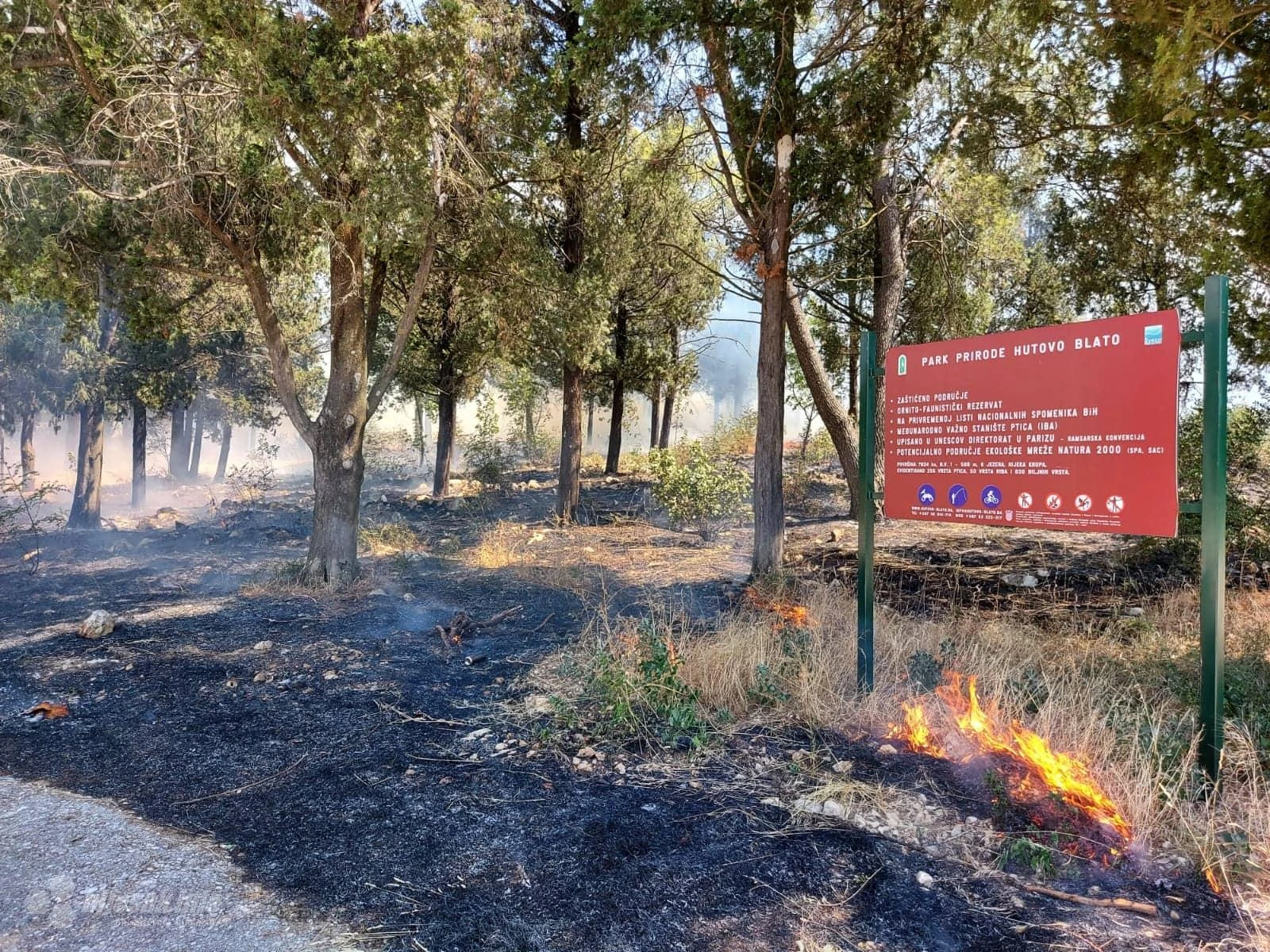 Vatra ugrozila i Park prirode Hutovo blato