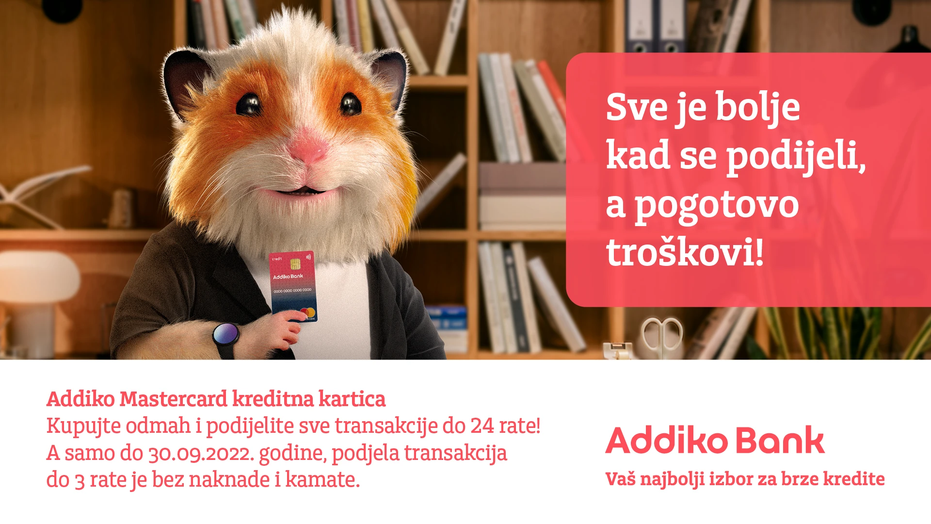 Produžena akcija za plaćanje do tri rate bez ikakvih troškova sa Addiko Mastercard kreditnom karticom
