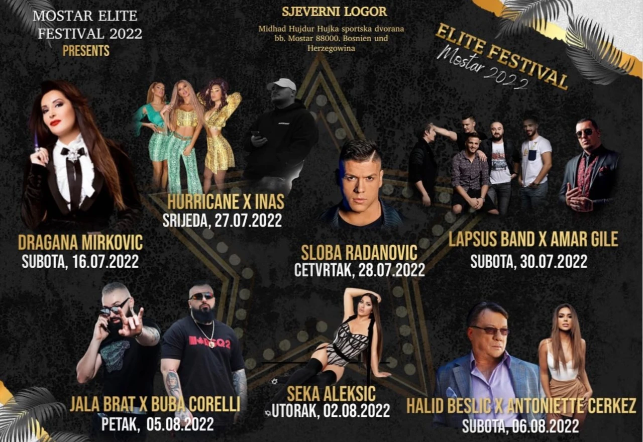 Vrelo ljeto pred Mostarcima: Stižu Dragana Mirković, Hurricane, Lapsus band, Jala i Buba, Halid Bešlić...