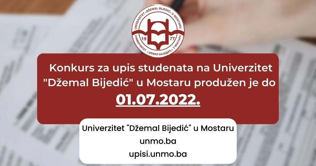 Upis studenata na Univerzitetu Džemal Bijedić