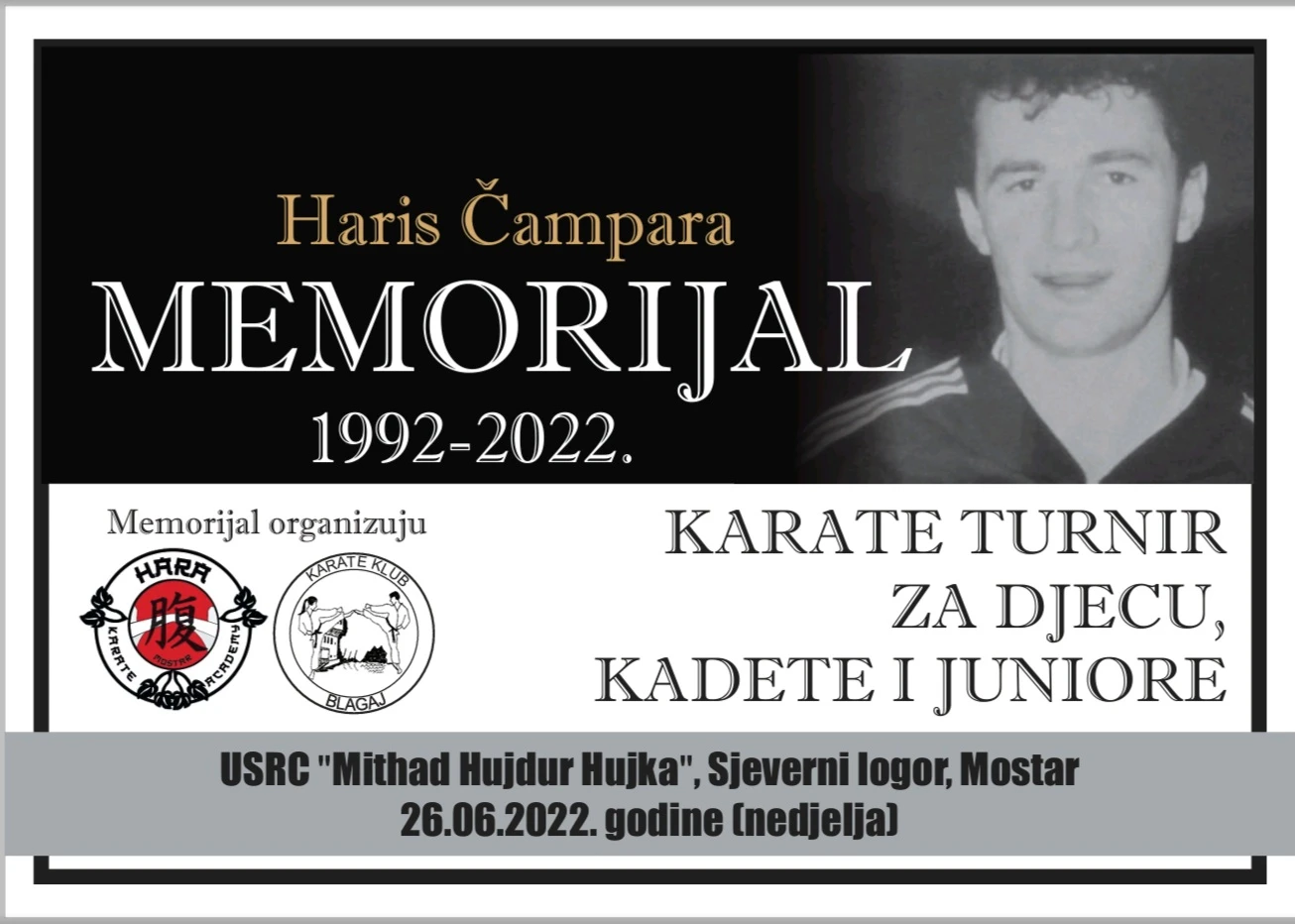 Memorijalni karate turnir u znak sjećanja na Harisa Čamparu