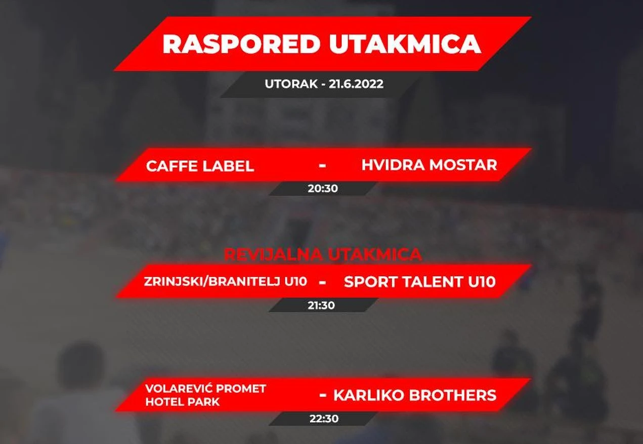 Večeras polufinale turnira Mostar 2022