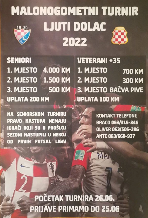 Prijavite se na Malonogometni turnir Ljuti Dolac 2022.