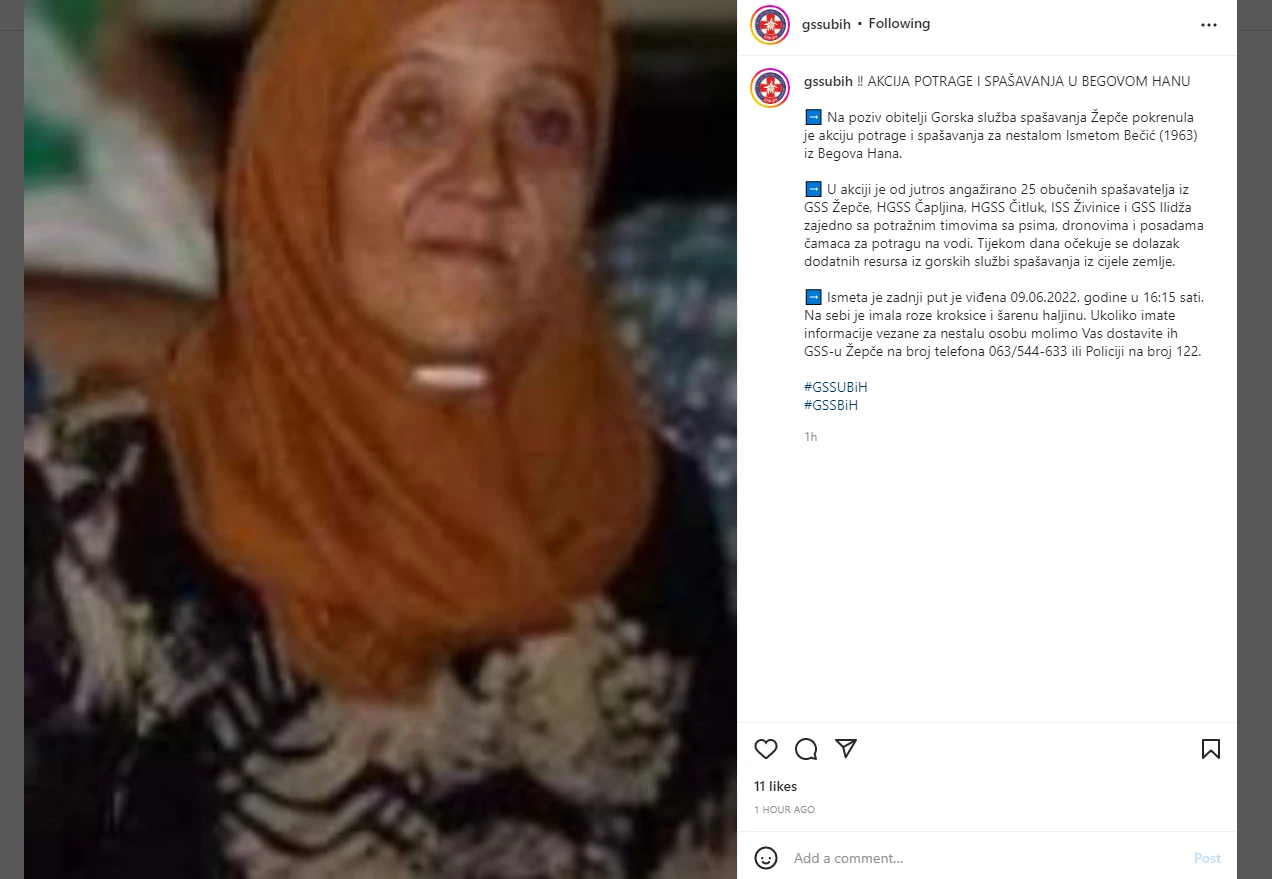 Akcija potrage: Nestala Ismeta Bečić