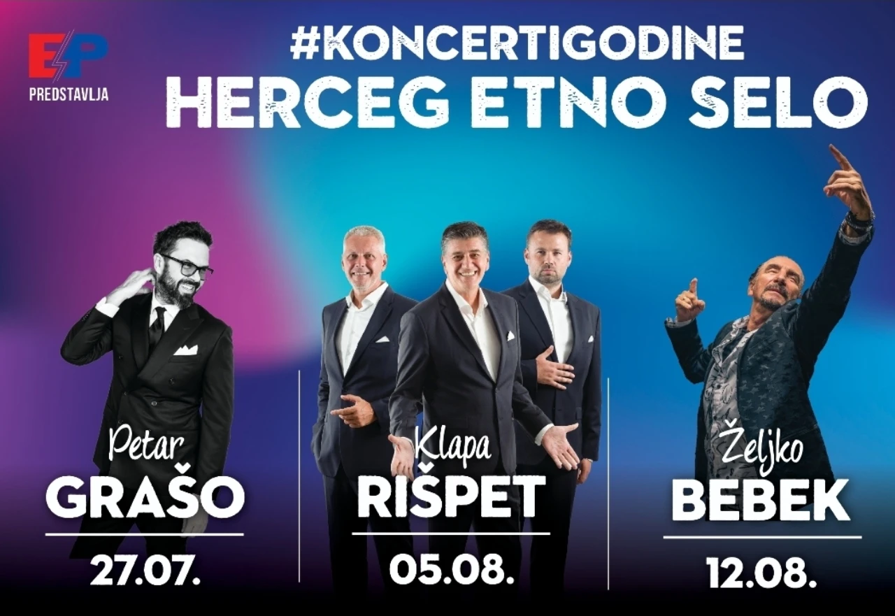 Koncerti godine: Petar Grašo, klapa Rišpet i Željko Bebek u Herceg Etno selu