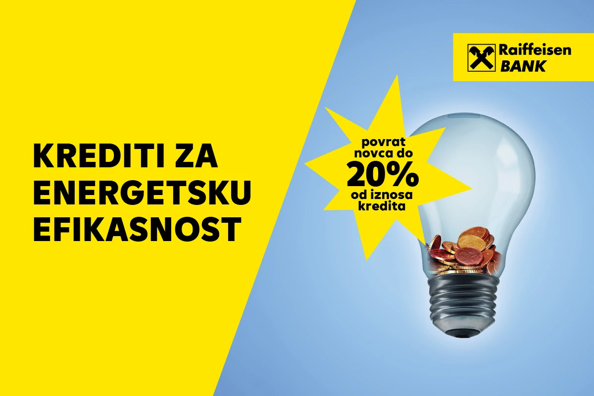 Raiffeisen krediti za energetsku efikasnost uz povrat novca do 20%