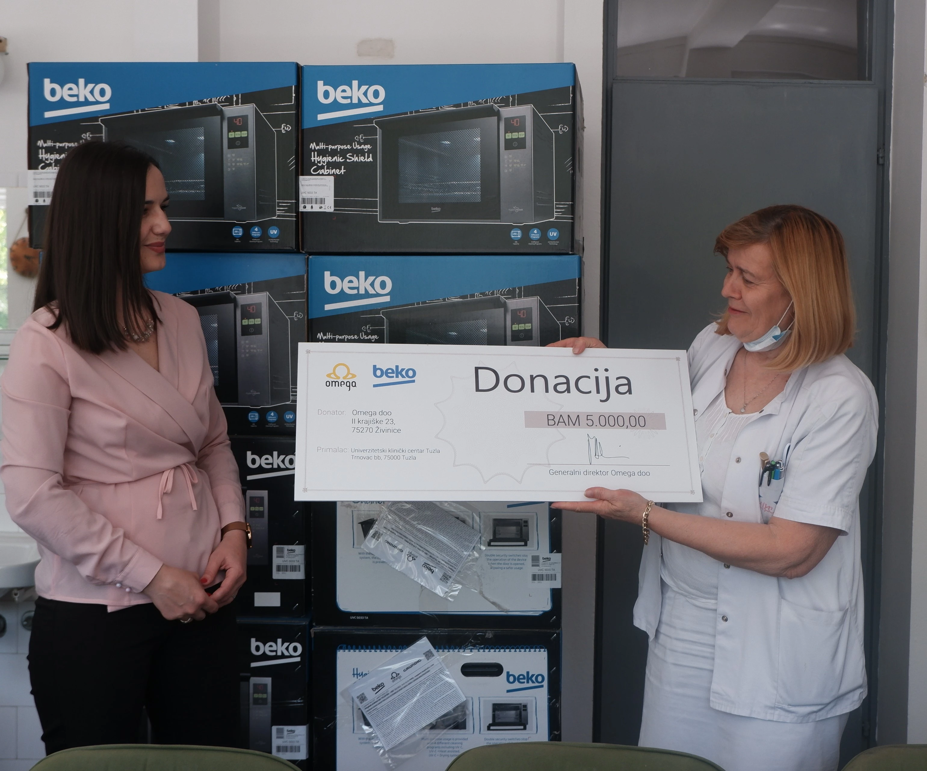 Omega d.o.o. donirala 20 Beko UV sterilizatora UKC-u Tuzla i UKC-u Republike Srpske