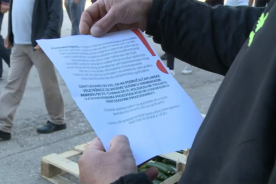 Prosvjedna šetnja poljoprivrednika s područja Čapljine