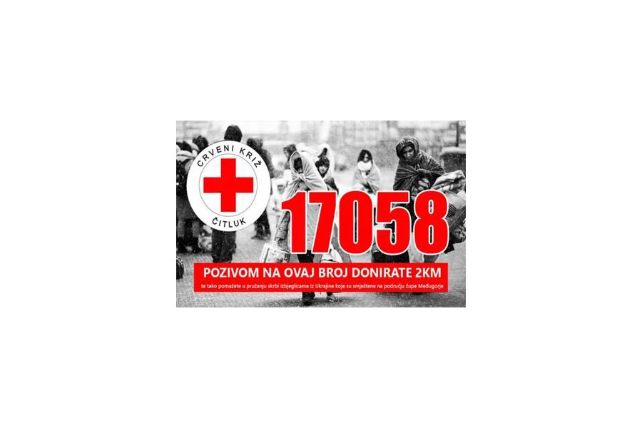 Pozivom na donatorski telefon 17058 možete pomoći izbjeglicama iz Ukrajine