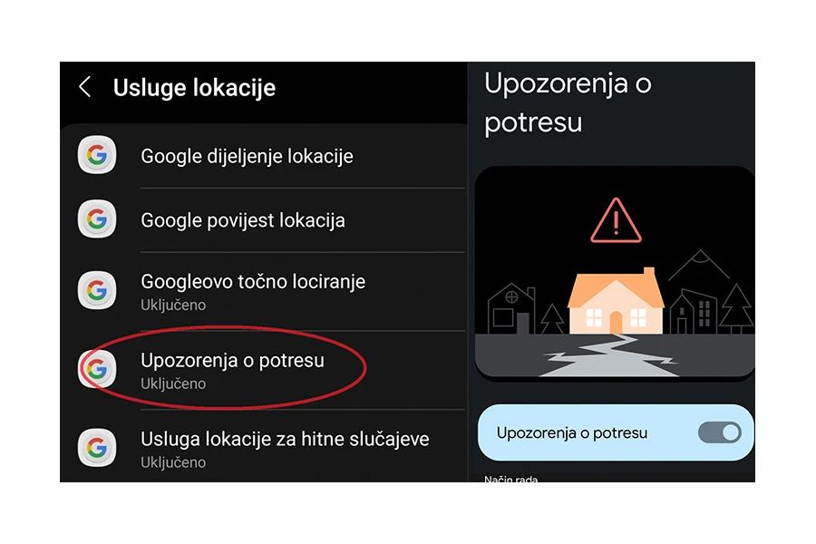 Evo kako na pametnom telefonu uključiti upozorenje na nadolazeće potrese