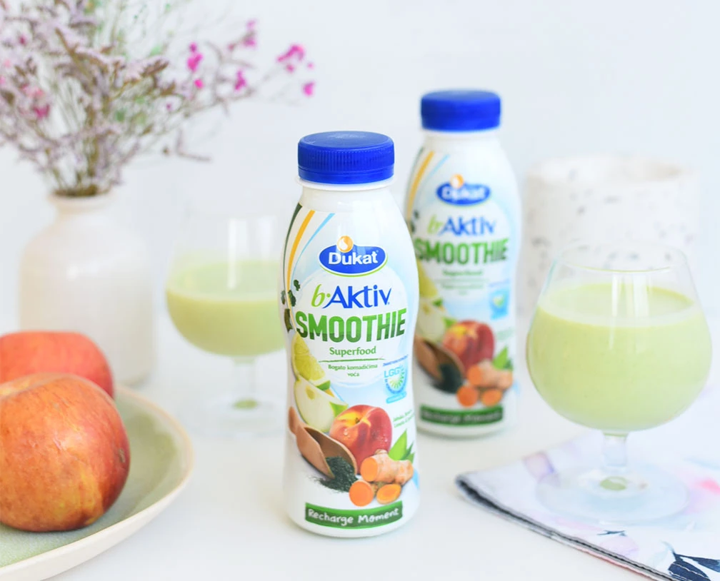 Prvi mliječni smoothie sa supersastojcima i visokovrijednom kulturom LGG - B.Aktiv LGG Super Smoothie