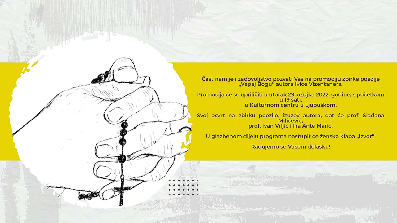 Promocija zbirke poezije ''Vapaj Bogu'' autora Ivice Vizentanera