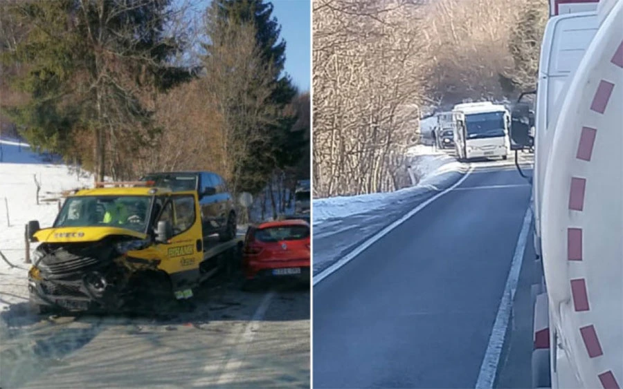 Prometna nesreća na Bradini, otežano odvijanje prometa