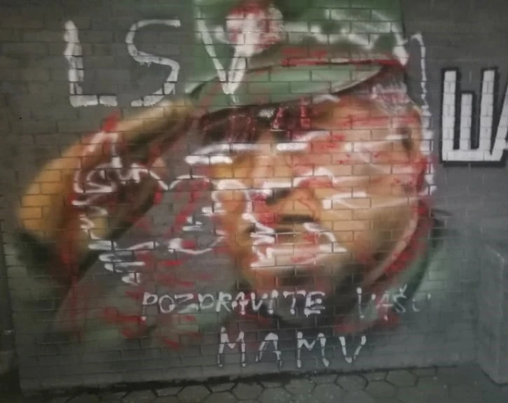 Išaran mural posvećen ratnom zločincu Ratku Mladiću u Novom Sadu