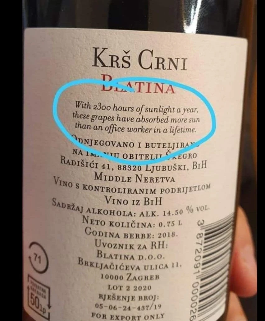 Boca vina iz Ljubuškog postala hit na internetu
