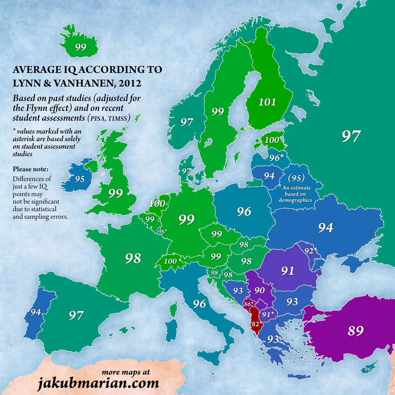 Srbi među najneinteligentnijim narodima u Europi