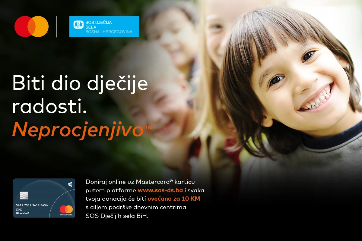 Mastercard i SOS Dječija sela u BiH udruženi kroz online donacije za još bolje uvjete rada “SOS dnevnih centara“
