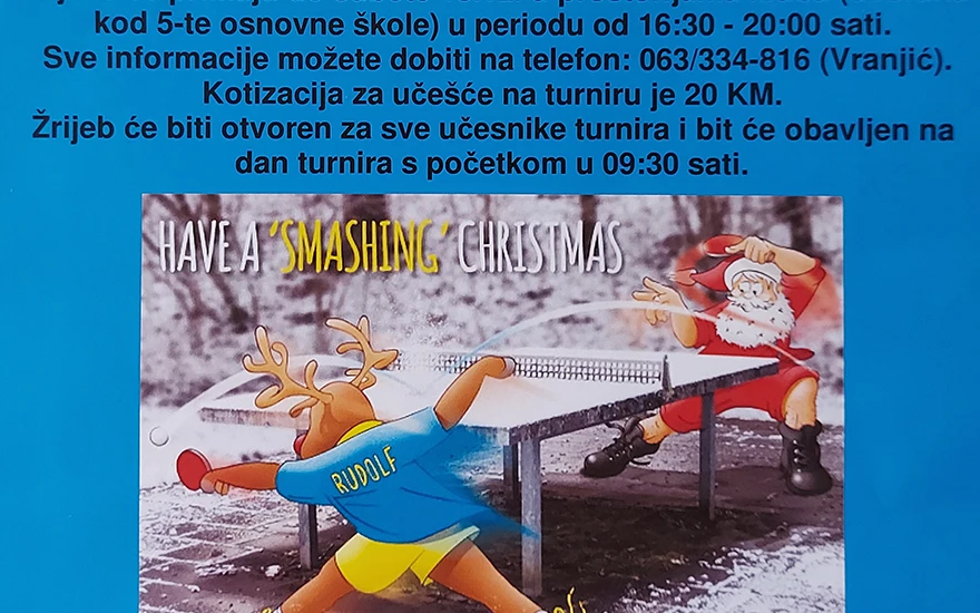 Tradicionalni Božićni turnir u stolnom tenisu