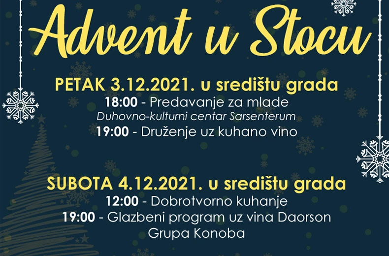 Advent u Stocu: Očekuje vas zanimljiv program