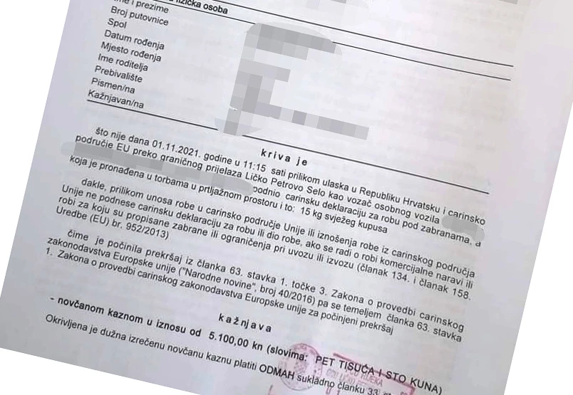 Nema kupusa, a nema ni mesa: Kažnjeni na granici s 1.300 KM