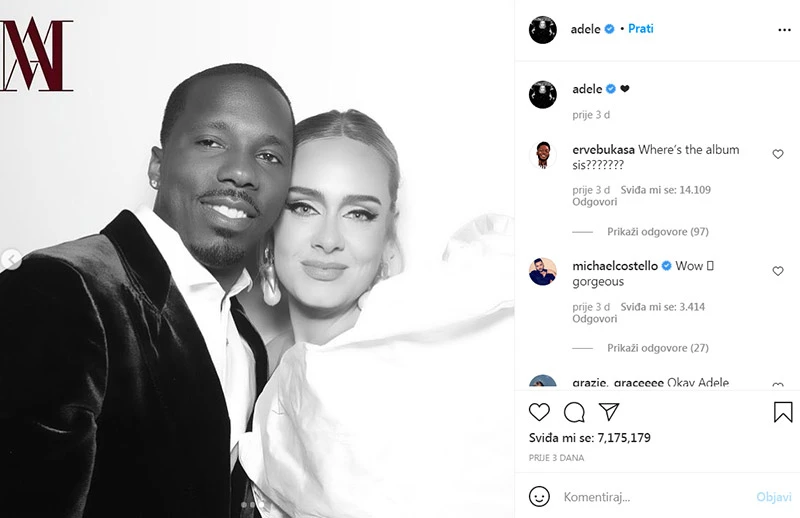 Adele ponovo sretna u ljubavi, objavila prvu sliku s dečkom na Instagramu