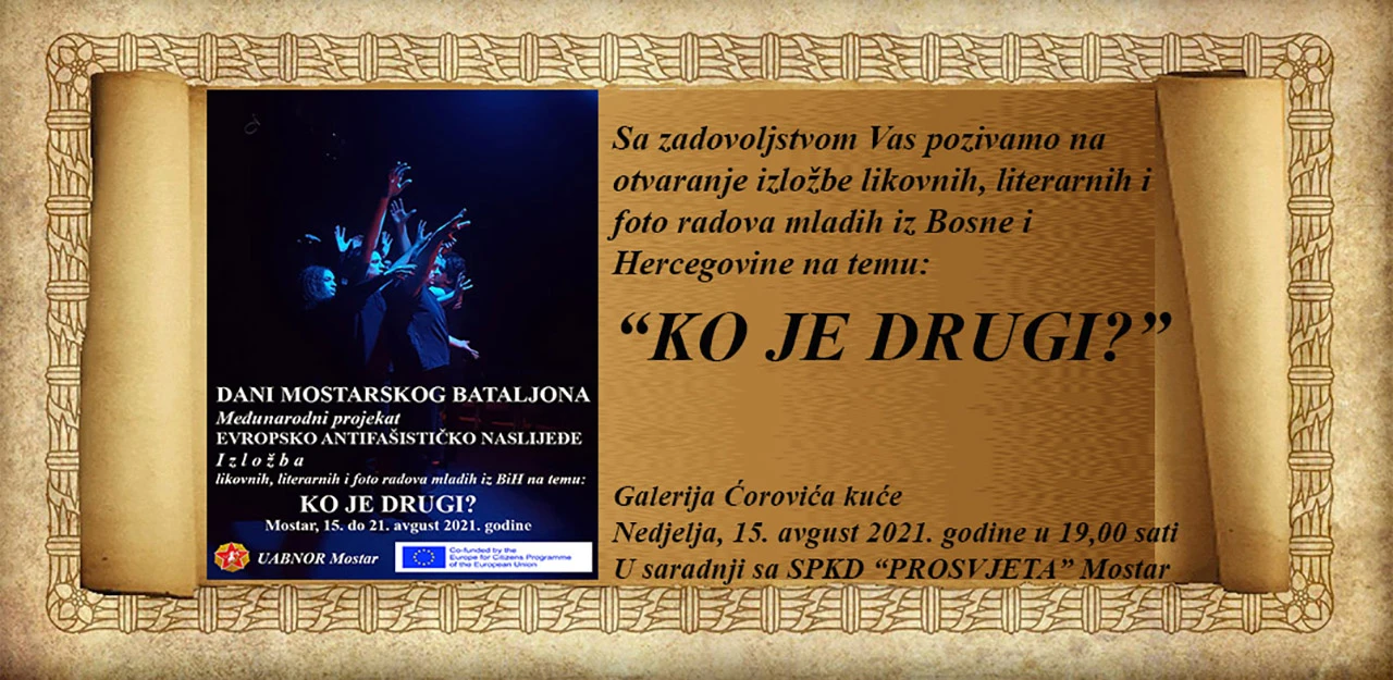 Izložbom "Ko je drugi?" počinju Dani Mostarskog bataljona