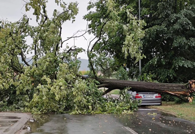 Olujno nevrijeme pogodilo Banja Luku, vjetar rušio stabla 