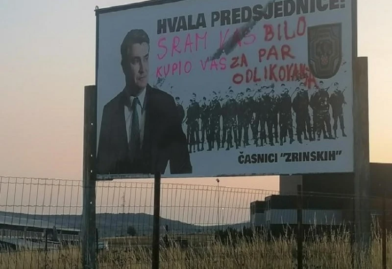 Časnici ''Zrinskih'': Mi nismo postavili plakat podrške Milanoviću