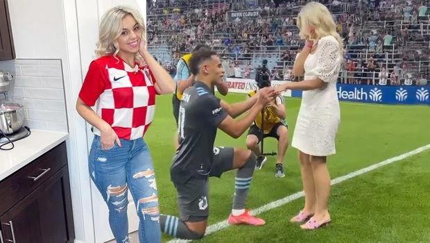 Zaprosio djevojku Hrvaticu uz ovacije cijelog stadiona