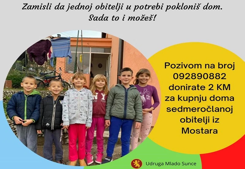 Udruga 'Mlado Sunce' poziva na pomoć mostarskoj obitelji