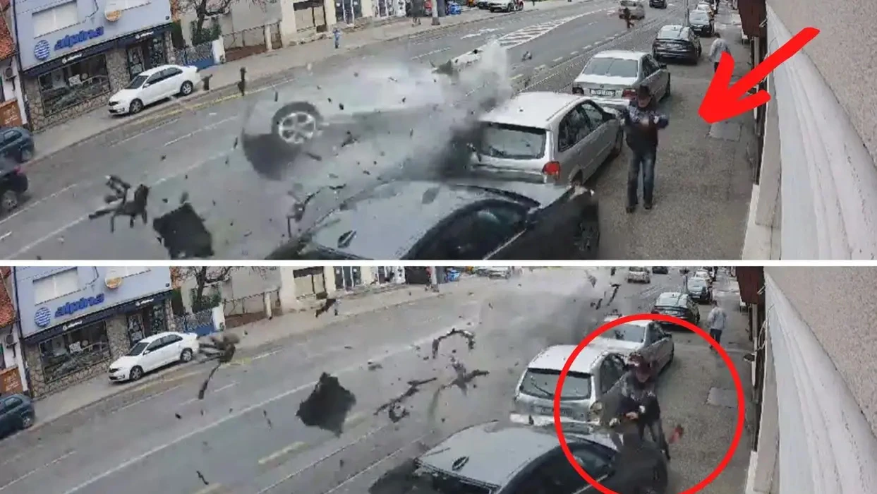 VIDEO: Audijem jurio Dubravom i završio na krovu, pokupio više automobila uz cestu