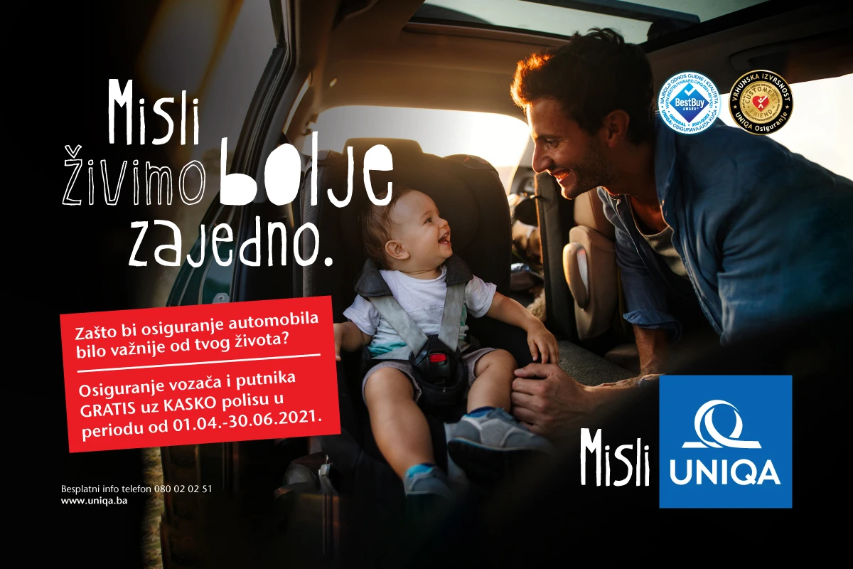 Gratis osiguranje vozača i putnika uz UNIQA KASKO osiguranje