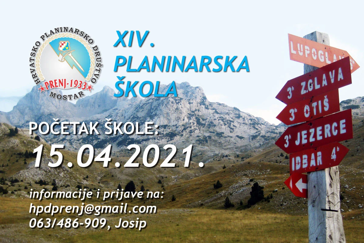 HPD Prenj 1933 organizira XIV. planinarsku školu 2021.