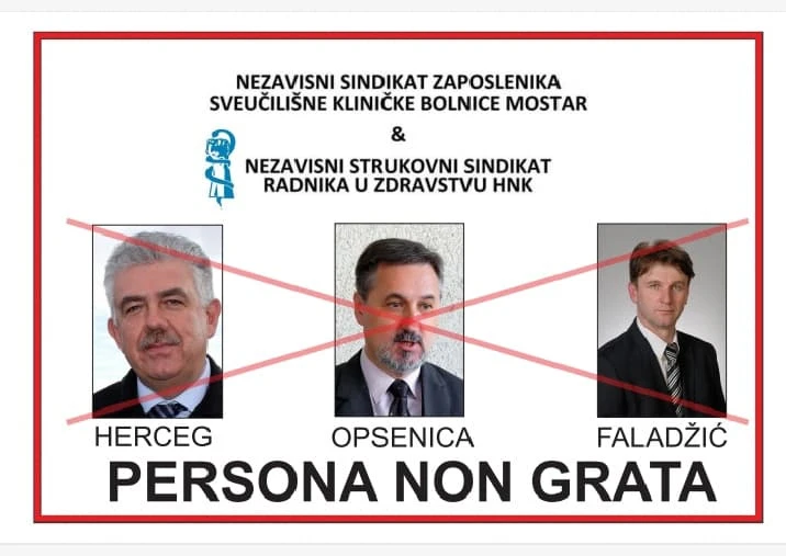 Zdravstveni radnici: Herceg, Opsenica i Faladžić - persona non grata