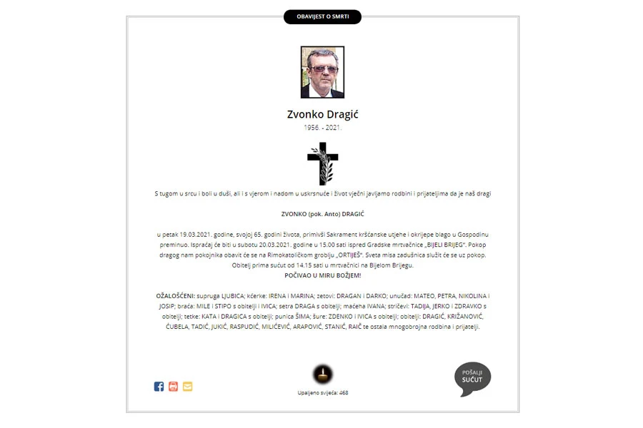 U Mostaru preminuo Zvonko Dragić