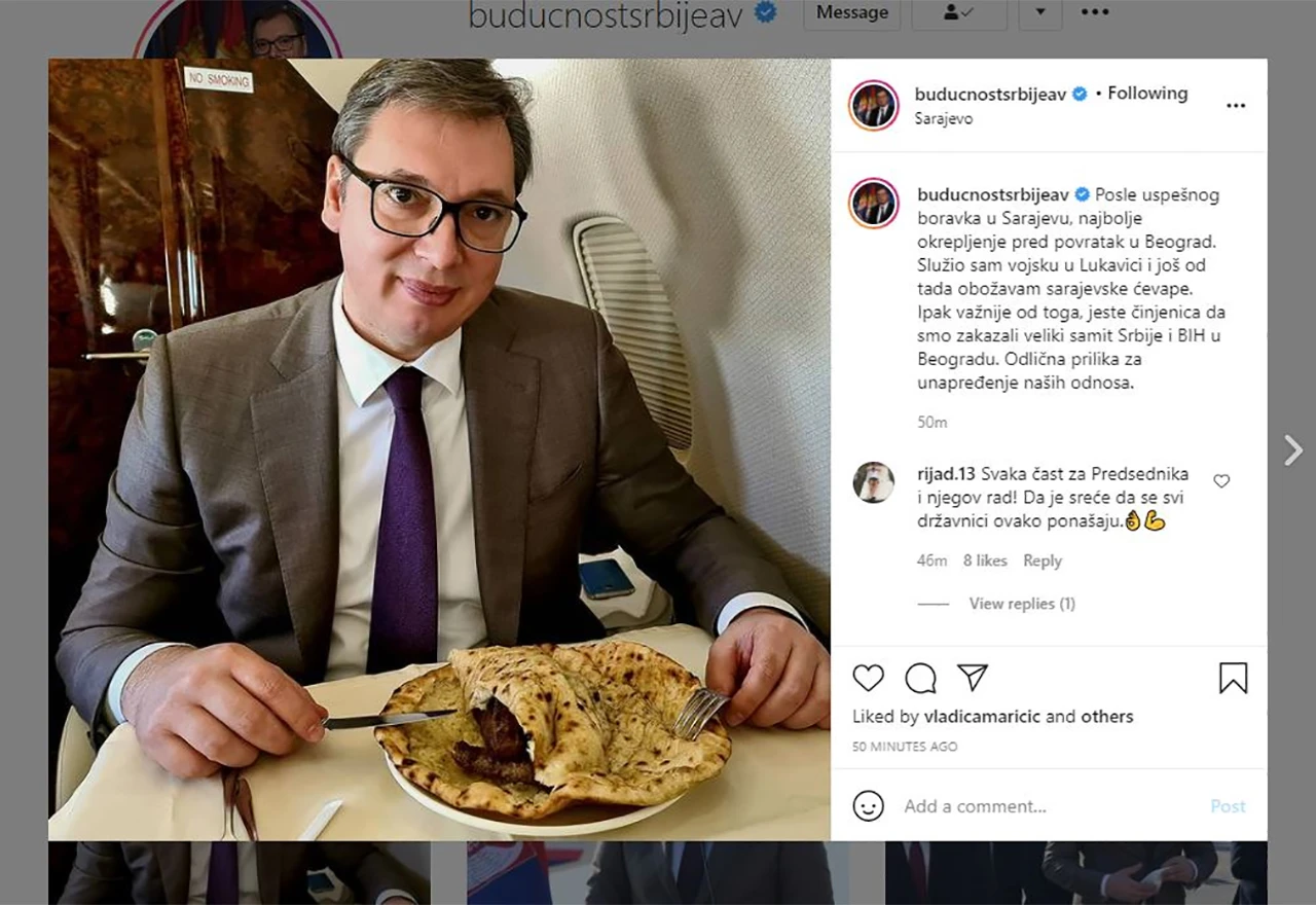 Vučić nakon sastanka: Obožavam sarajevske ćevape