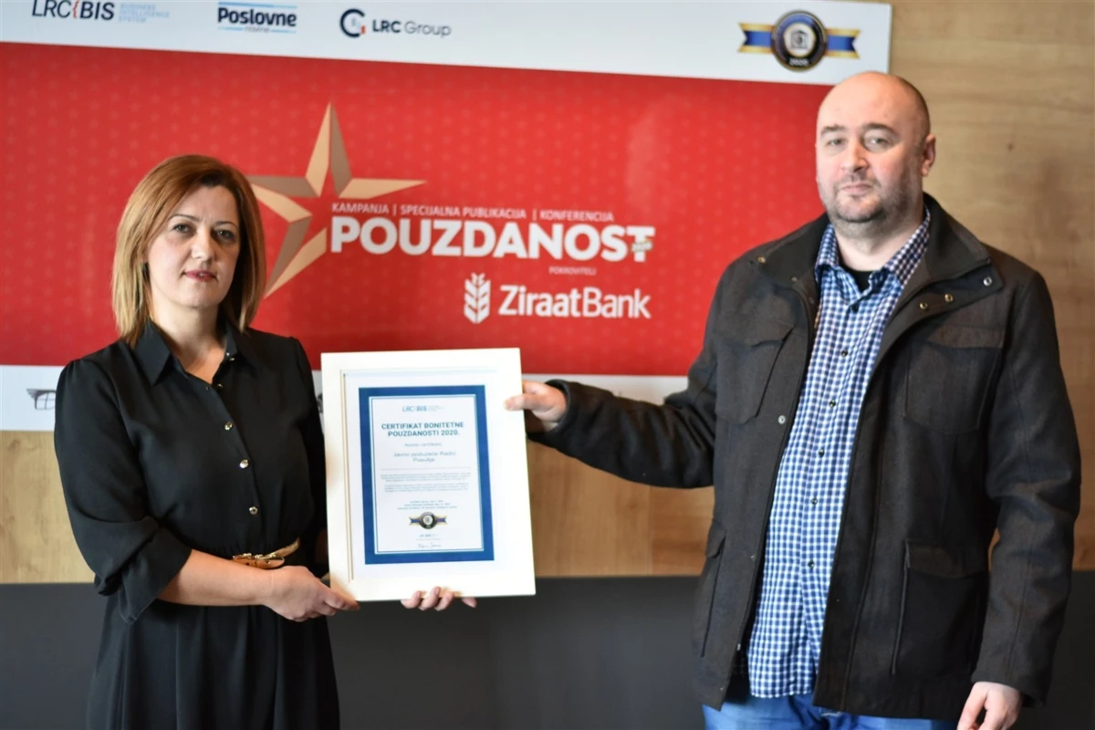 Priznanje pouzdanosti poslovanju Radio Posušja