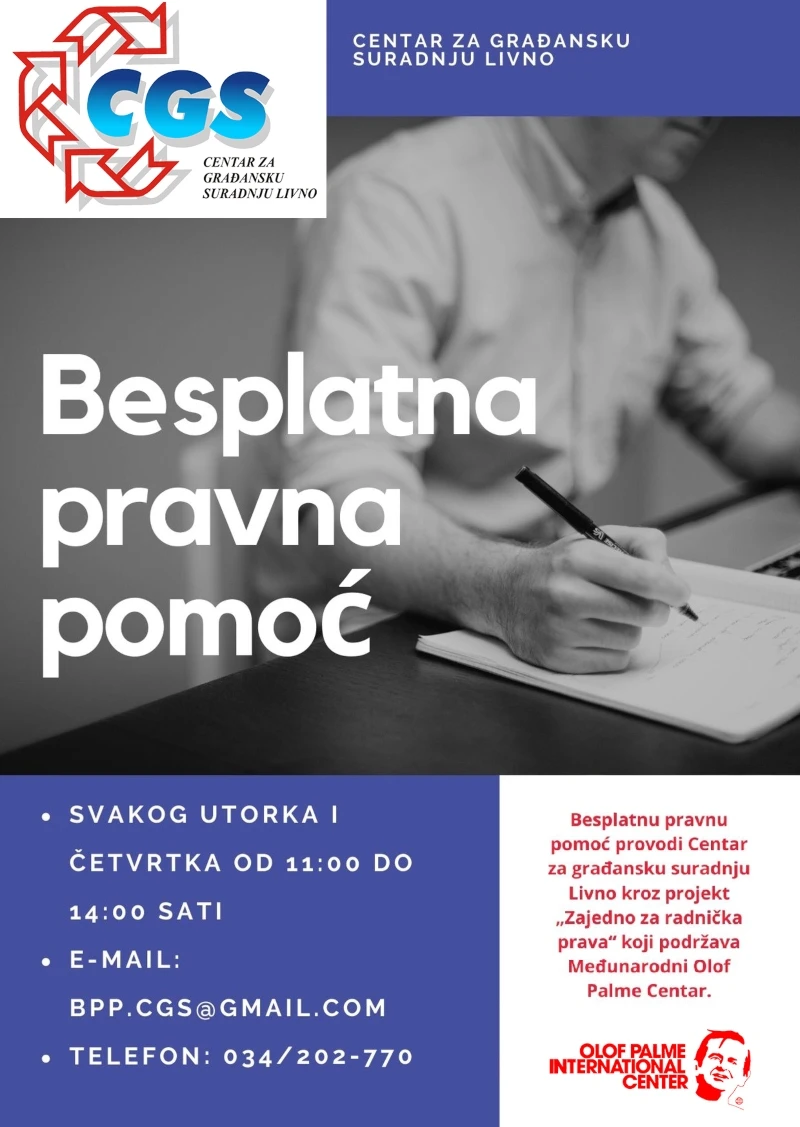 Besplatna pravna pomoć radnicima i sindikatima