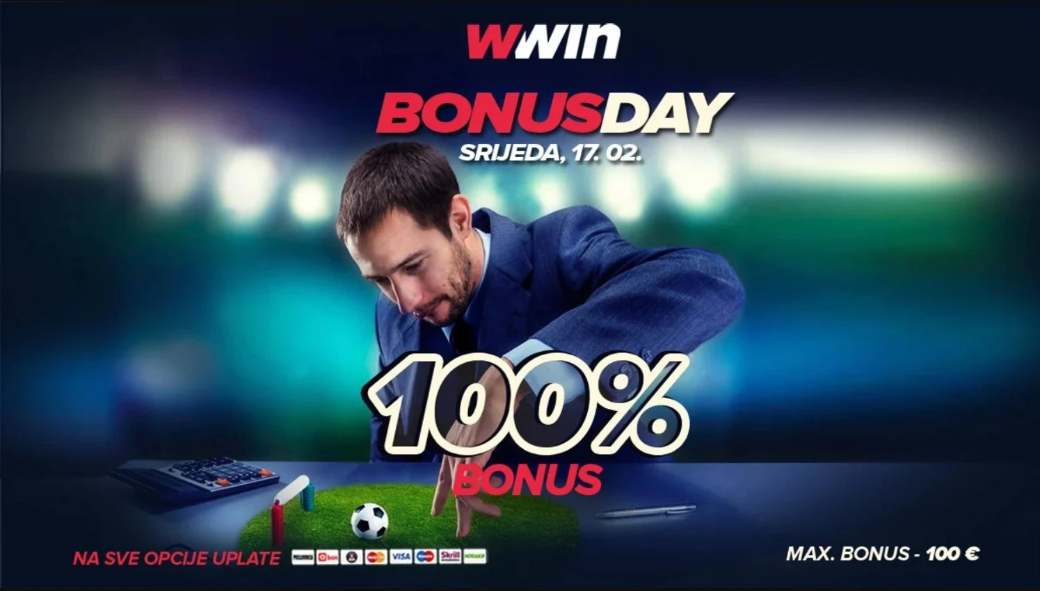 Bonus day WWin - 100% bonusa na sve opcije uplate 