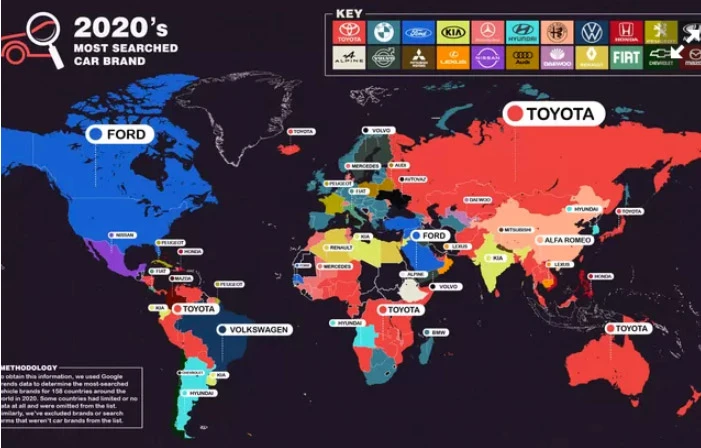 Koje su marke automobila najpopularnije na internetu